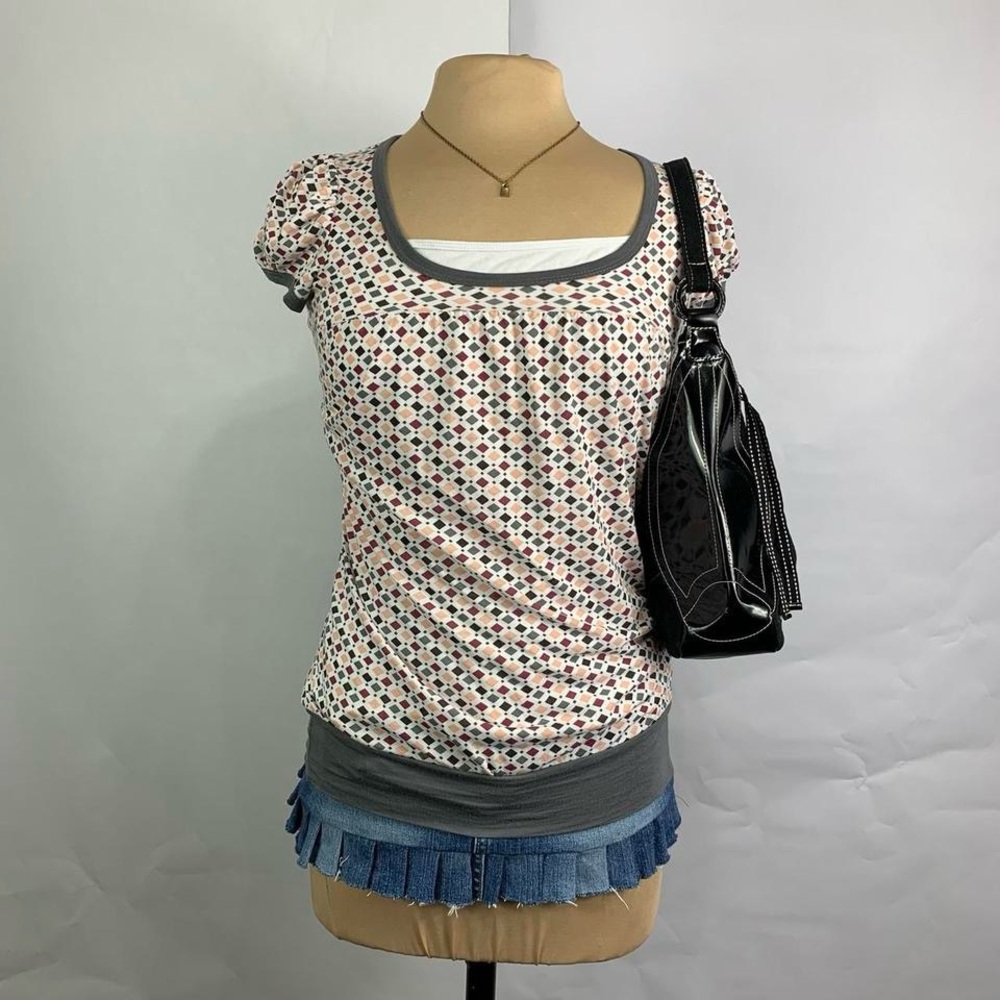 Y2K Charlotte Russe Geometric Layered Look Top